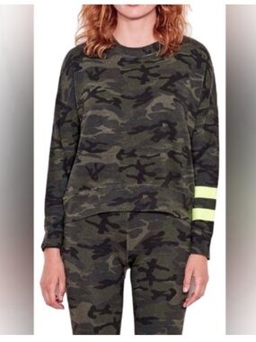 Sundry Camo Neon Crewneck Sweatshirt